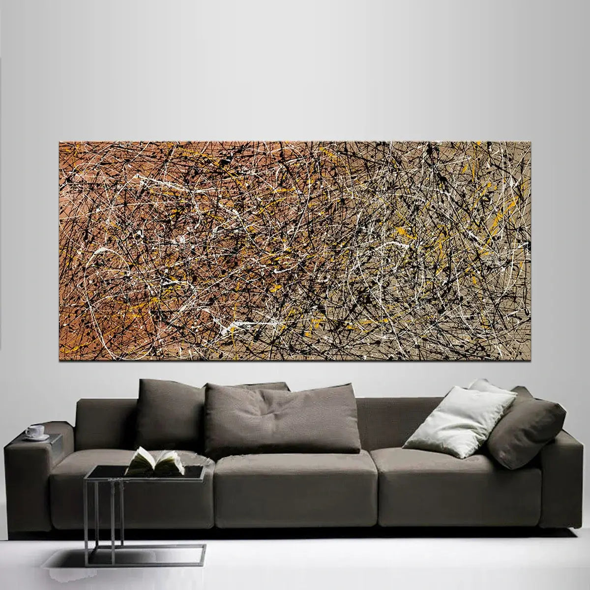 Abstract Angel Paintings | Jackson Pollock Style — Front View | Abstract Oil Painting for Home Decor