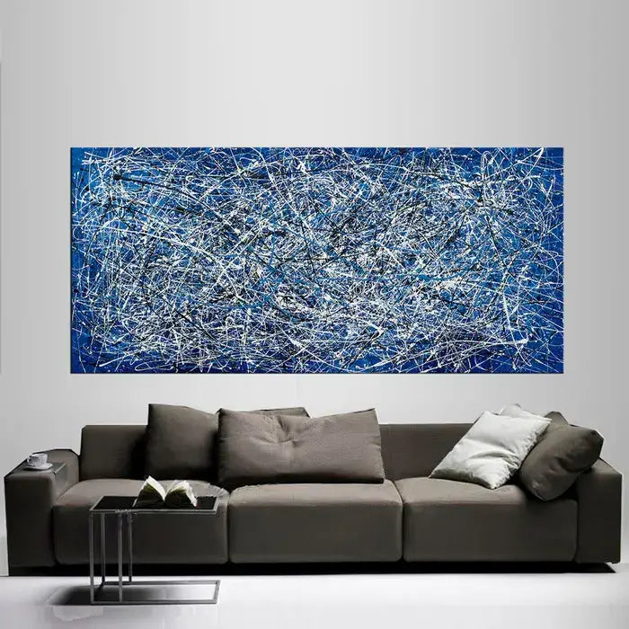 Abstract Angel Paintings | Jackson Pollock Style — Front View | Abstract Oil Painting for Home Decor