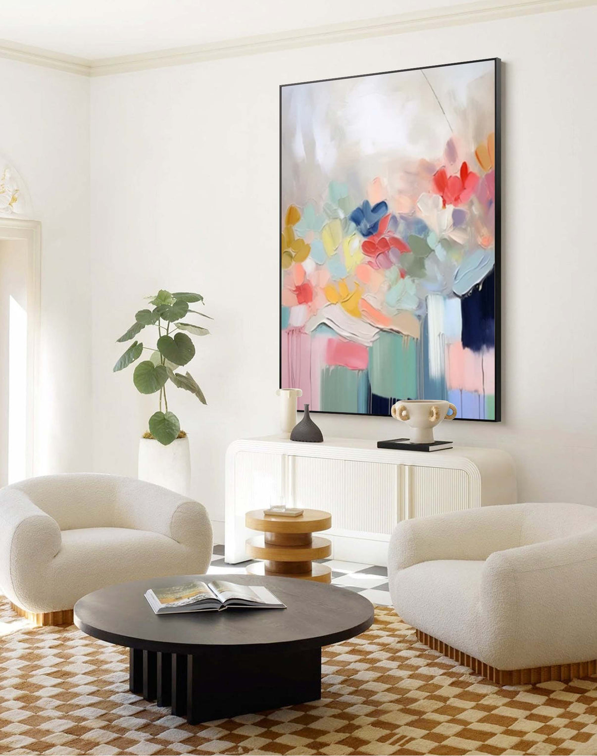 Abstract Canvas Art #AB049 | Abstract Canvas Wall Art | QSQart — Front View | Abstract Oil Painting for Home Decor
