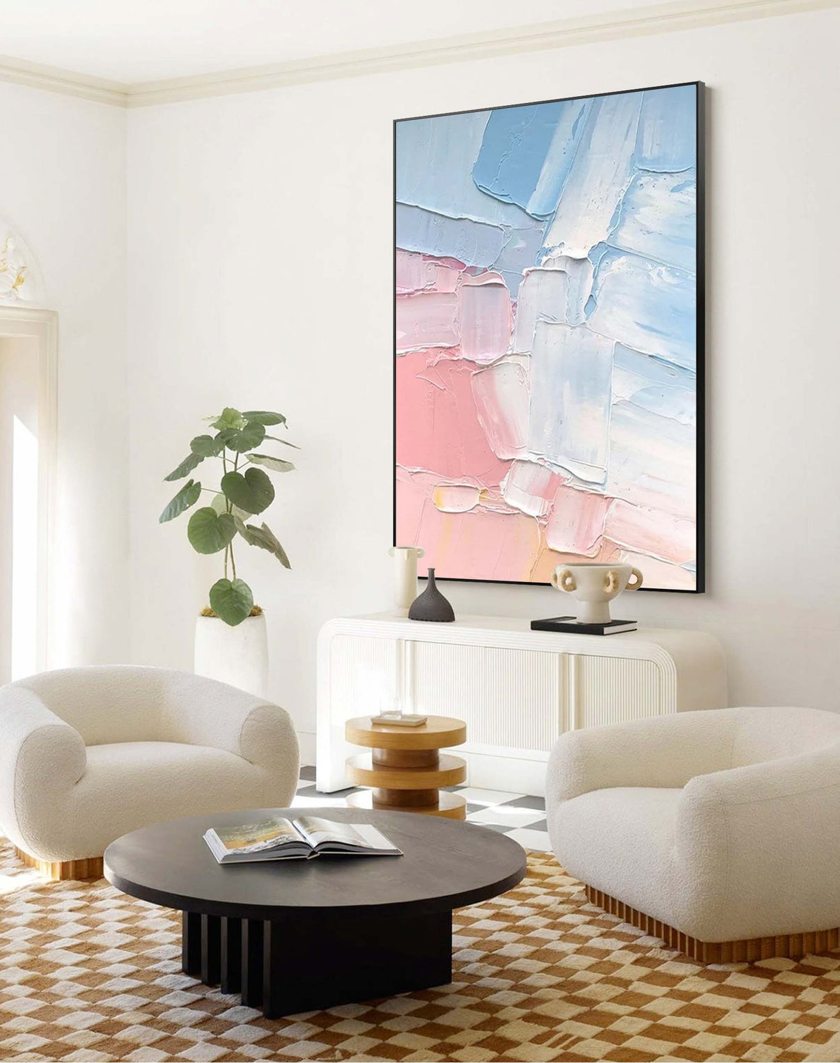 Abstract Canvas Art #AB042 | Abstract Canvas Wall Art | QSQart — Front View | Abstract Oil Painting for Home Decor