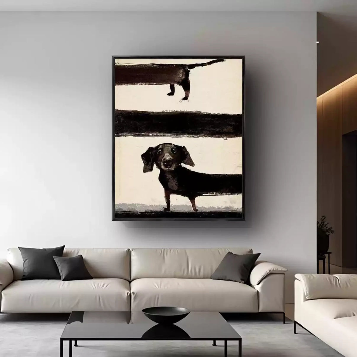 Abstract Animal Dog Wall Art #AL102 — Front View | Abstract Oil Painting for Home Decor