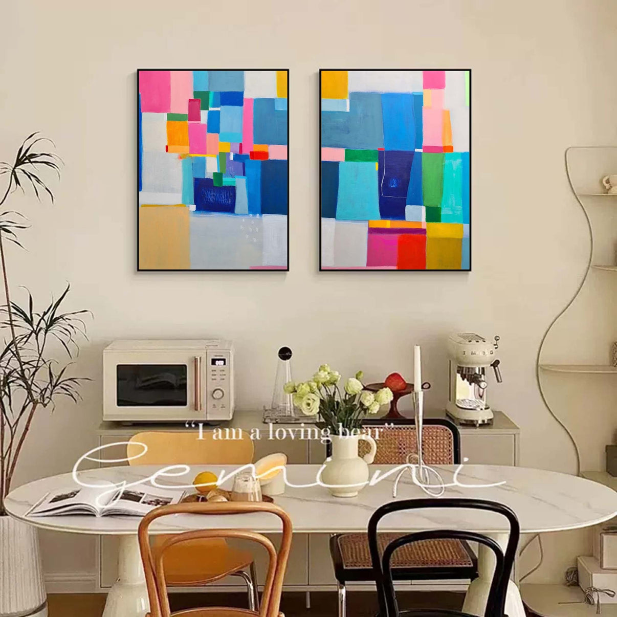 Abstract Canvas Art #AB008 | Abstract Canvas Wall Art | QSQart — Front View | Abstract Oil Painting for Home Decor