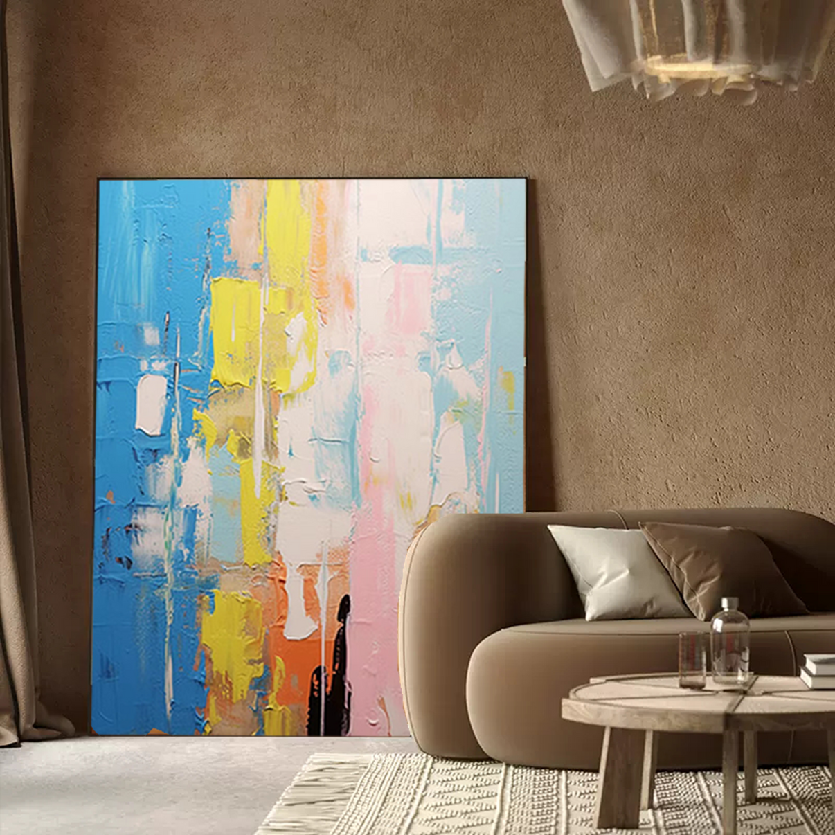 Abstract Canvas Art #AB038 | Abstract Canvas Wall Art | QSQart — Front View | Abstract Oil Painting for Home Decor