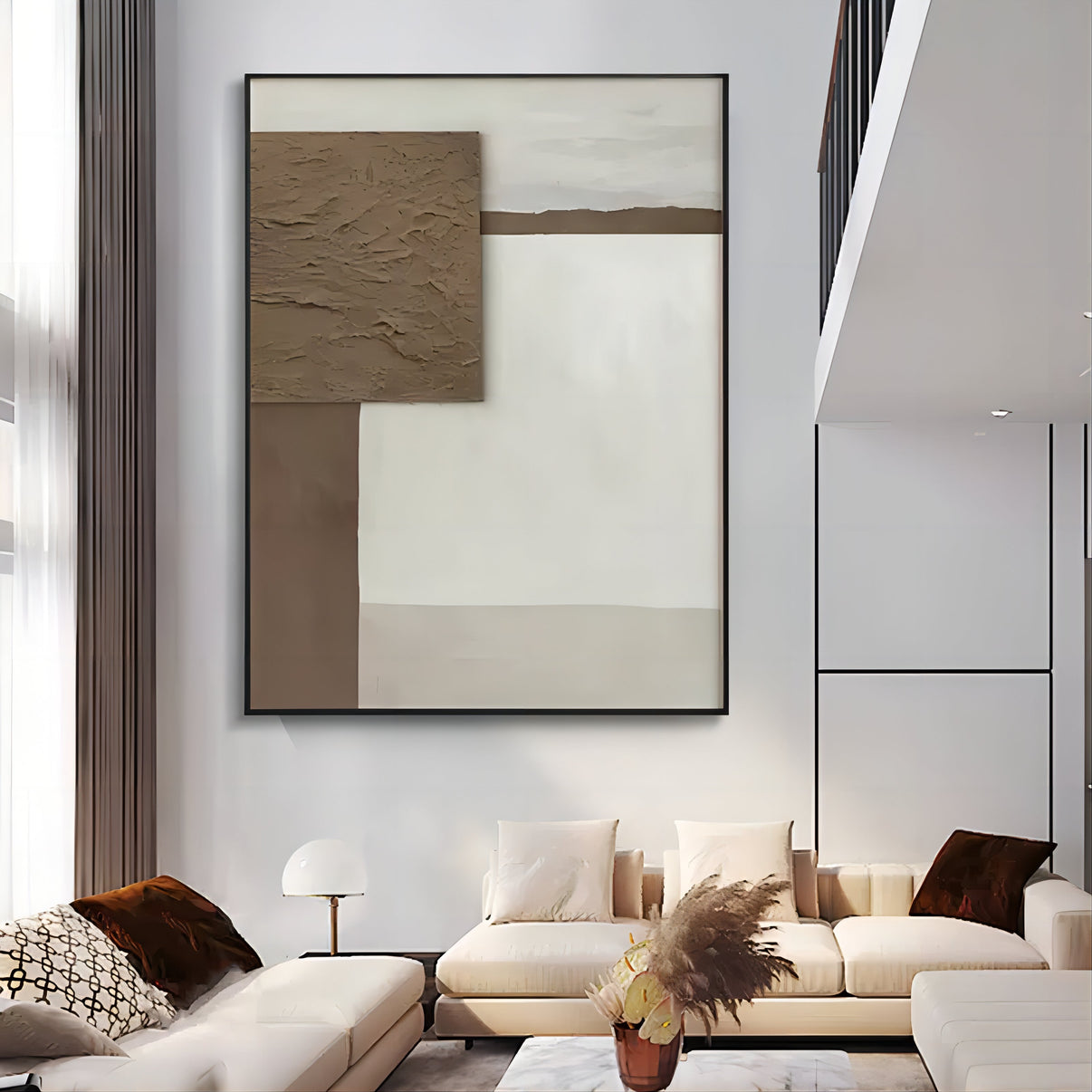 Abstract Earth Tones | Abstract Canvas Wall Art | QSQart — Front View | Abstract Oil Painting for Home Decor