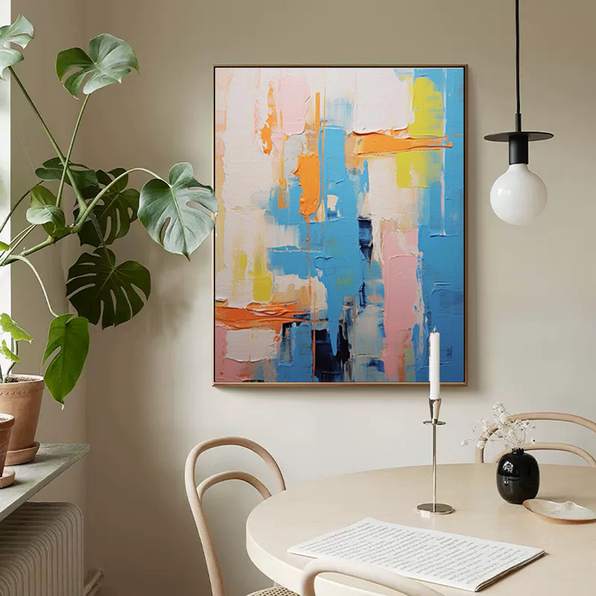 Abstract Canvas Art #AB039 | Abstract Canvas Wall Art | QSQart — Front View | Abstract Oil Painting for Home Decor