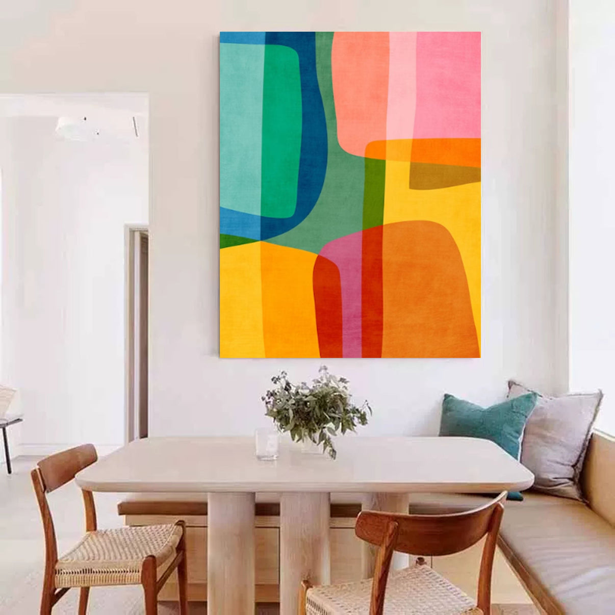 Abstract Canvas Art #AB047 | Abstract Canvas Wall Art | QSQart — Front View | Abstract Oil Painting for Home Decor