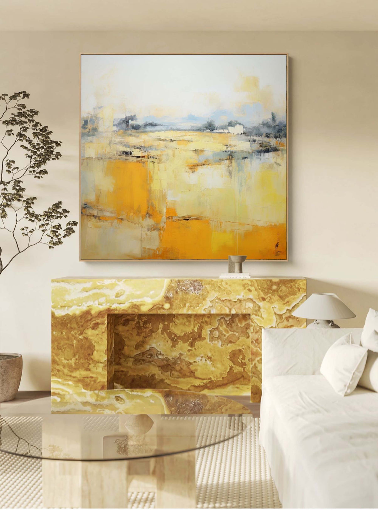Abstract Canvas Art #AB058 | Abstract Canvas Wall Art | QSQart — Front View | Abstract Oil Painting for Home Decor