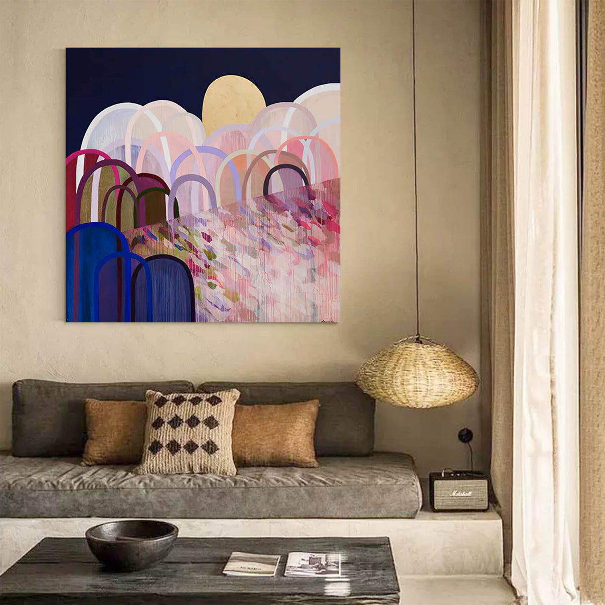 Abstract Canvas Art #AB045 | Abstract Canvas Wall Art | QSQart — Front View | Abstract Oil Painting for Home Decor