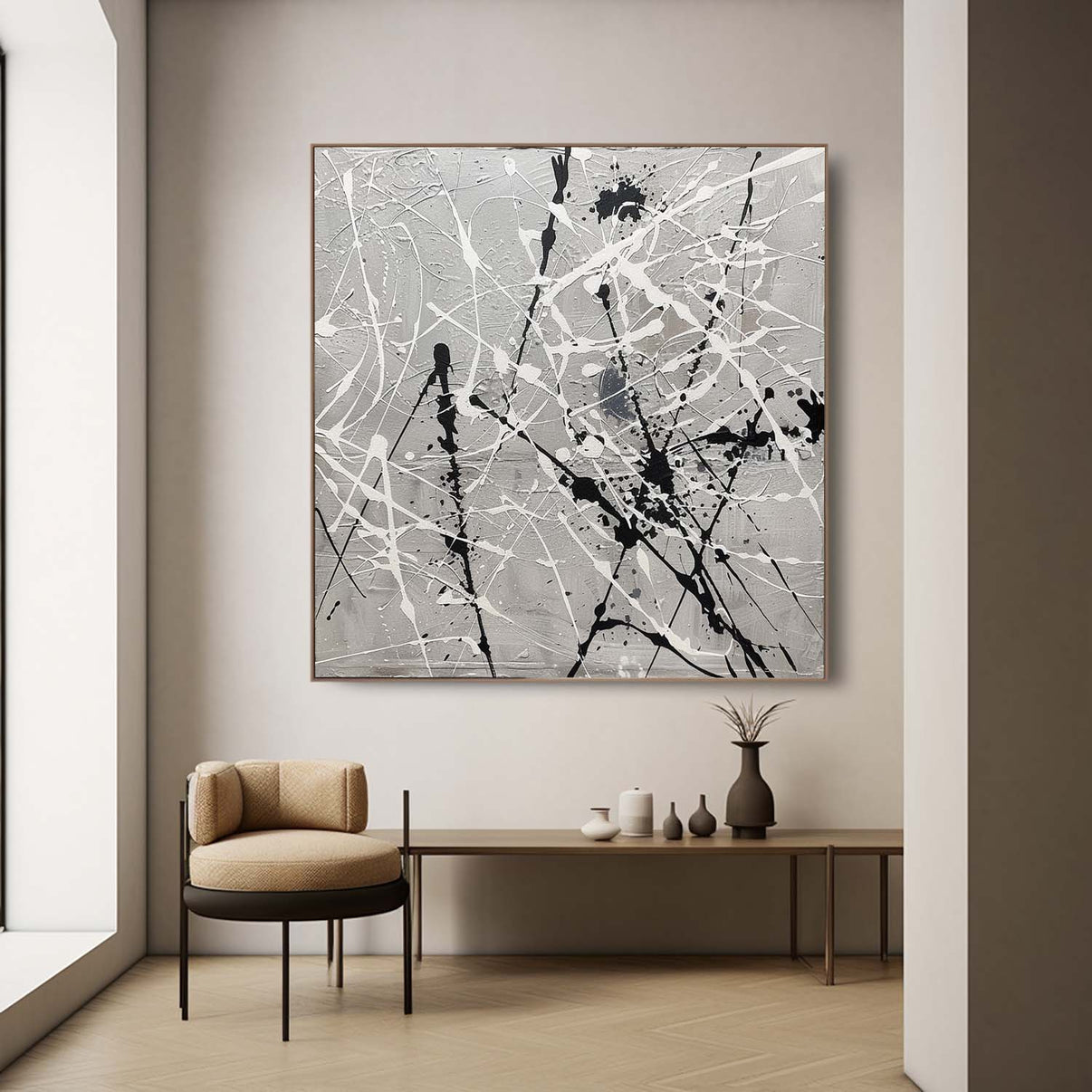 Abstract Expressionist Art #AEA042 — Front View | Abstract Oil Painting for Home Decor