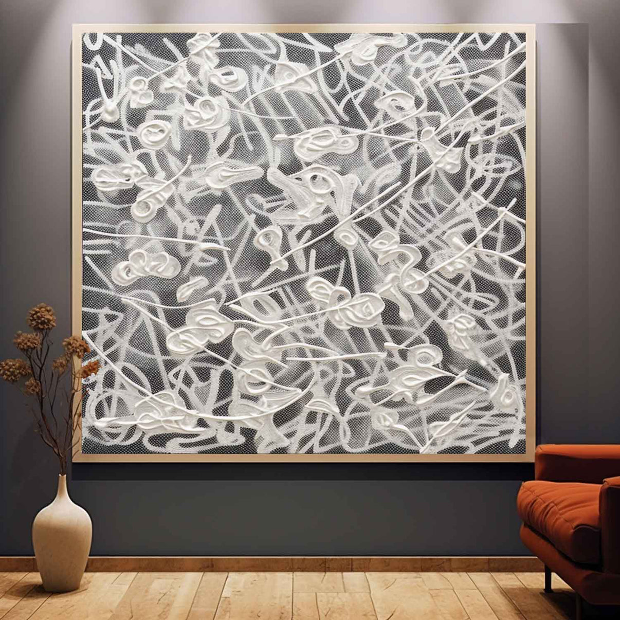 Abstract Expressionist Art #AEA039 — Front View | Abstract Oil Painting for Home Decor