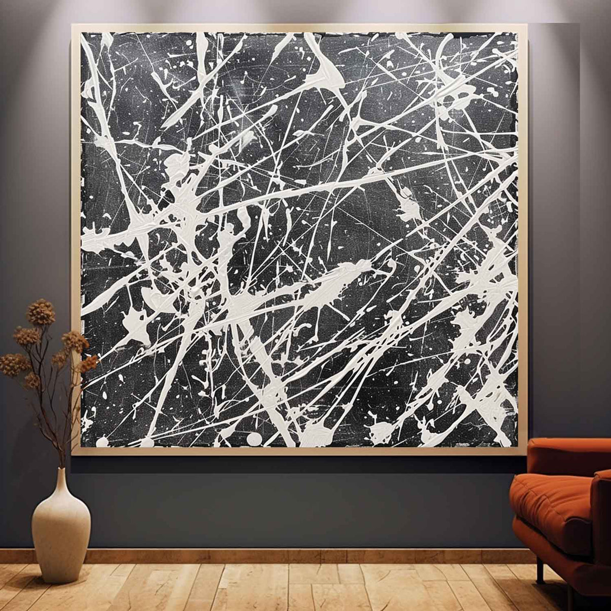 Abstract Expressionist Art #AEA040 — Front View | Abstract Oil Painting for Home Decor