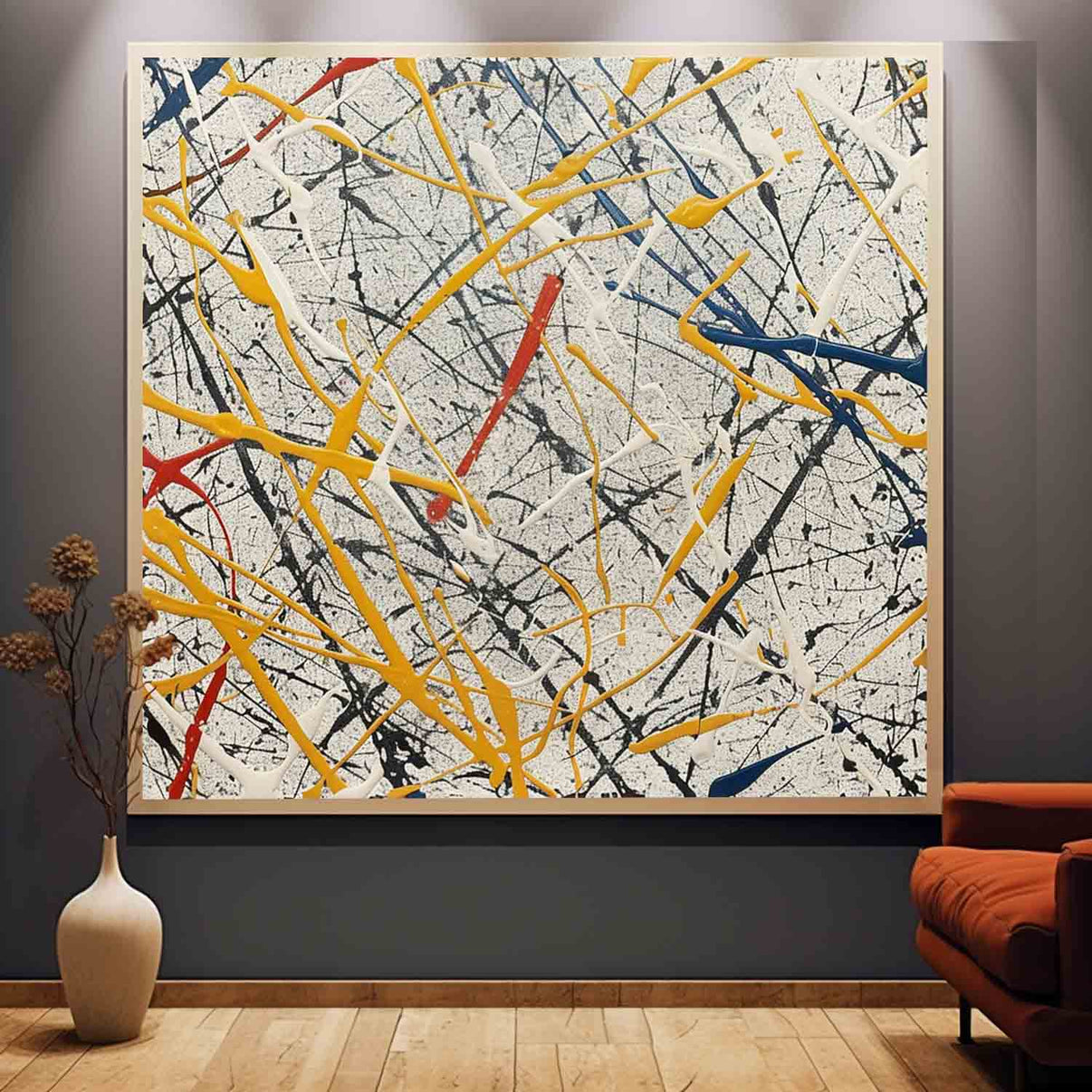 Abstract Expressionist Art #AEA044 — Front View | Abstract Oil Painting for Home Decor