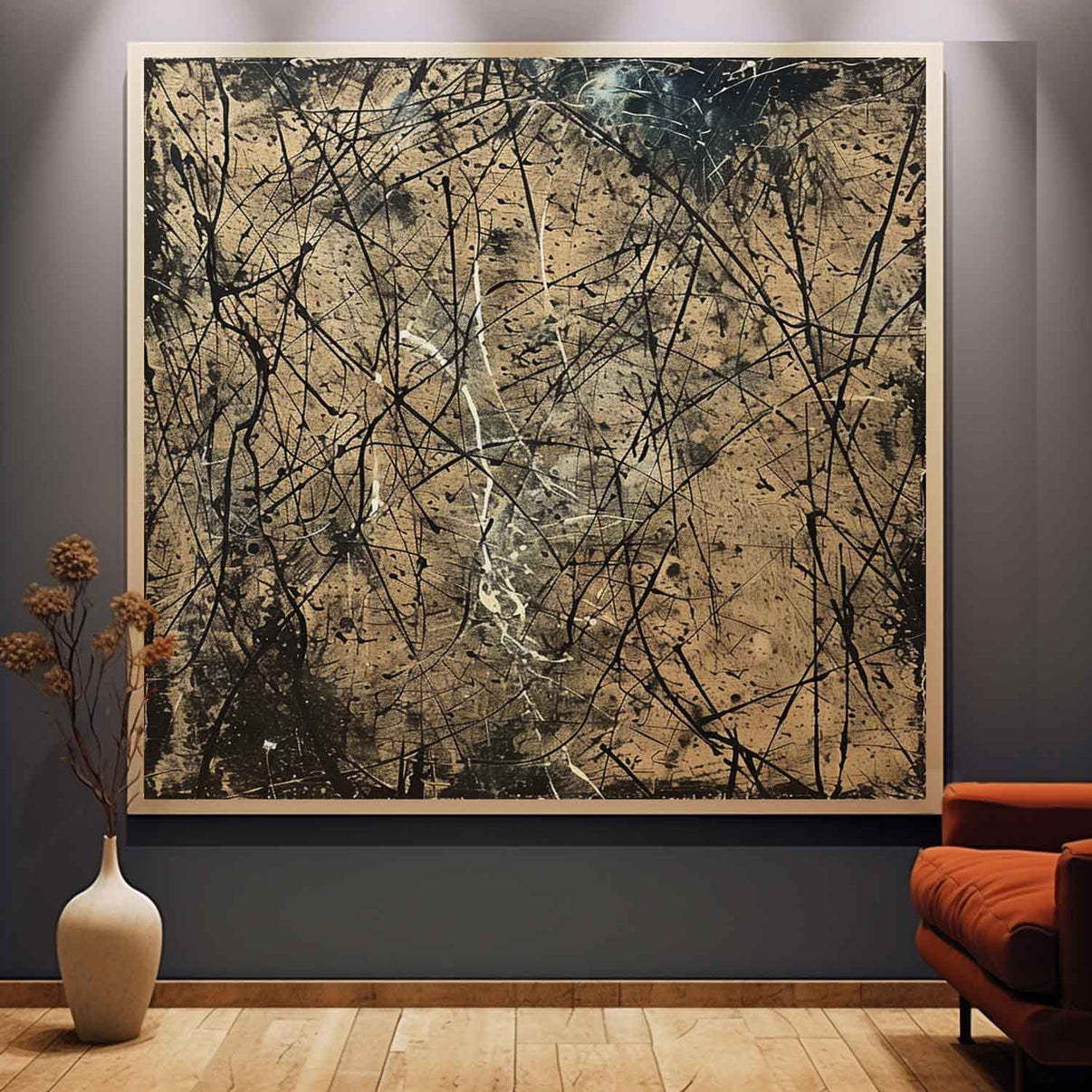 Abstract Expressionist Art #AEA023 — Front View | Abstract Oil Painting for Home Decor