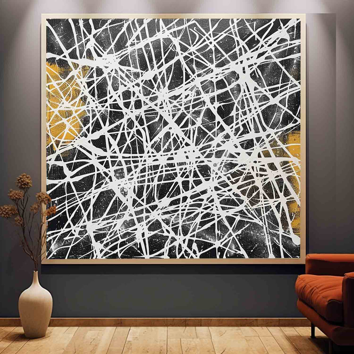 Abstract Expressionist Art #AEA045 — Front View | Abstract Oil Painting for Home Decor