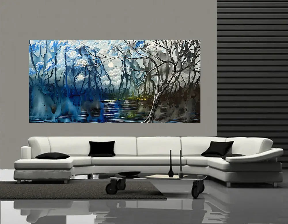 Abstract Landscape Painting | Modern Wall Art on Canvas — Front View | Abstract Oil Painting for Home Decor