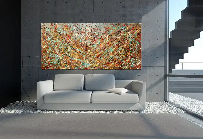 Abstract Angel s | Jackson Pollock Style |... | Canvas Art | QSQart #1 — Front View | Abstract Oil Painting for Home Decor