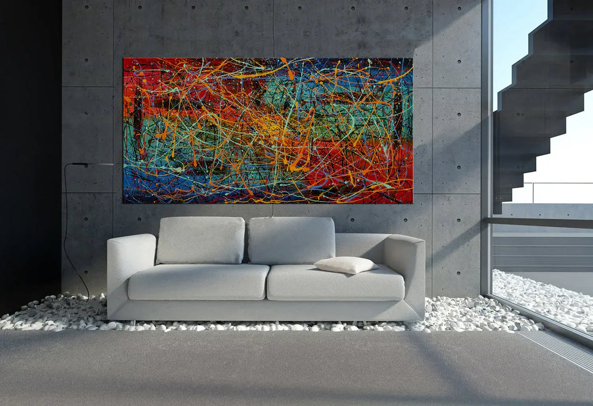 Abstract Expressionist Painting – Hand-Painted Art — Front View | Abstract Oil Painting for Home Decor