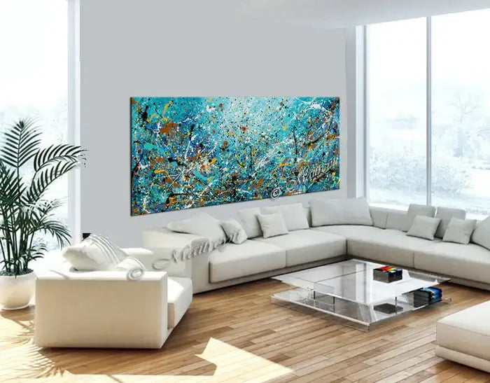 Abstract Art on Canvas – Hand-Painted Modern art- Vintage Beauty 109 — Front View | Abstract Oil Painting for Home Decor