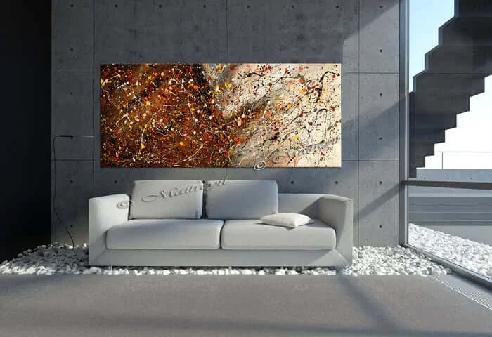 Abstract Canvas Painting – Hand-Painted Wall Art — Front View | Abstract Oil Painting for Home Decor