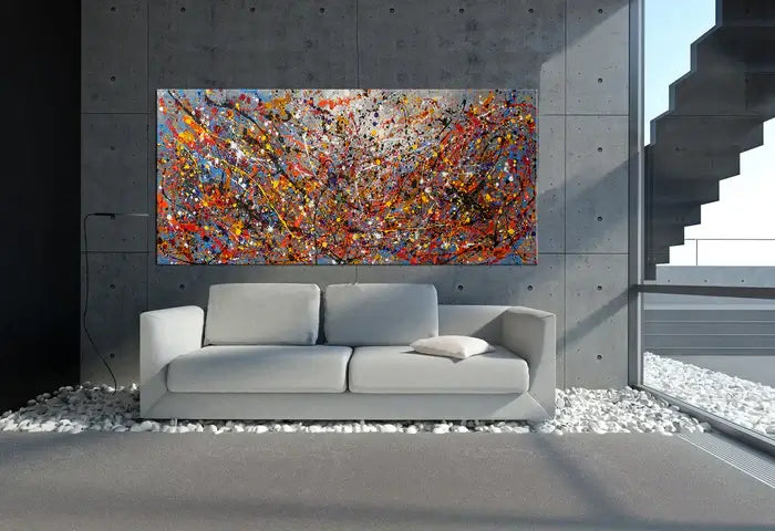 Abstract Angel s | Jackson Pollock Style |... | Canvas Art | QSQart #2 — Front View | Abstract Oil Painting for Home Decor