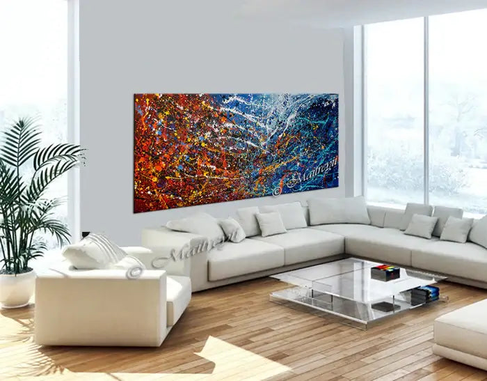 Abstract Angel s | Jackson Pollock Style |... | Canvas Art | QSQart #3 — Front View | Abstract Oil Painting for Home Decor