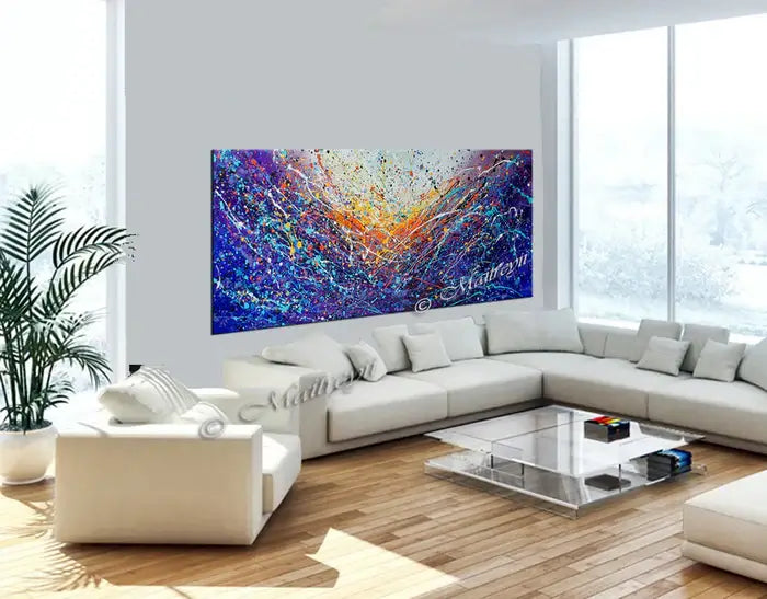 Abstract Angel s | Jackson Pollock Style |... | Canvas Art | QSQart #4 — Front View | Abstract Oil Painting for Home Decor