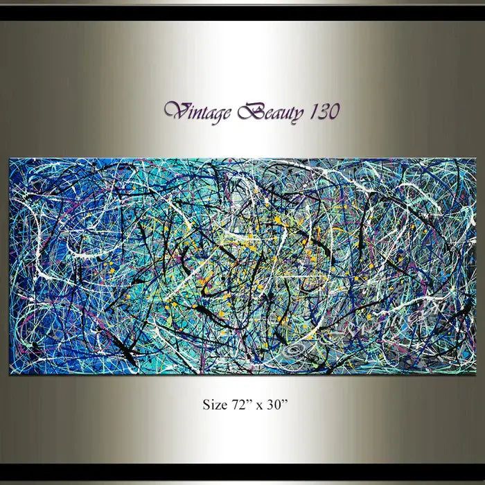 Abstract Angel s | Jackson Pollock Style |... | Canvas Art | QSQart #6 — Front View | Abstract Oil Painting for Home Decor