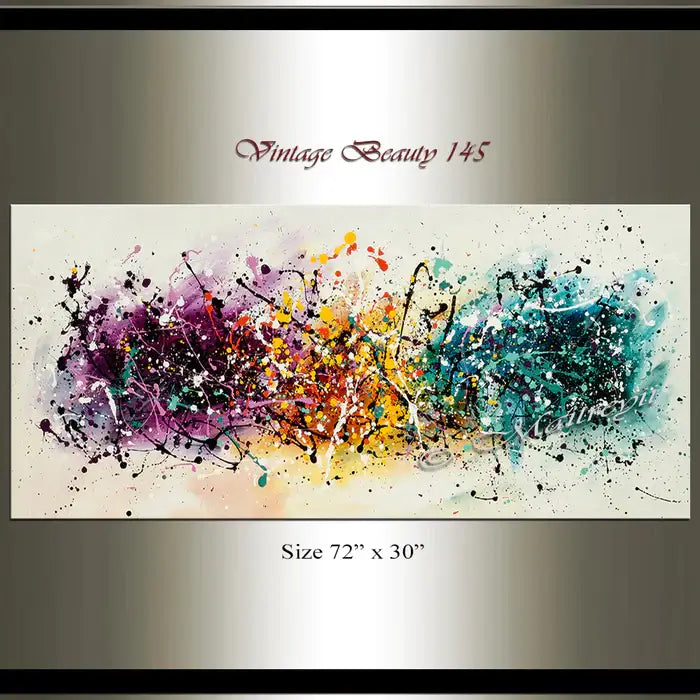 Abstract Angel s | Jackson Pollock Style |... | Canvas Art | QSQart #8 — Front View | Abstract Oil Painting for Home Decor