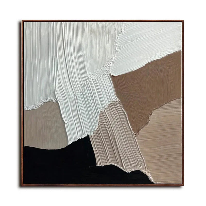 Abstract Harmony-Abstract Block Splicing Texture Wall Art in Morand... — Front View | Abstract Oil Painting for Home Decor