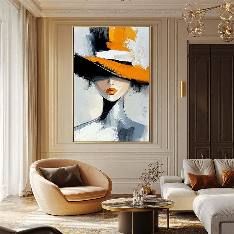 Abstract Flowing Black Waves-241308 — Front View | Abstract Oil Painting for Home Decor