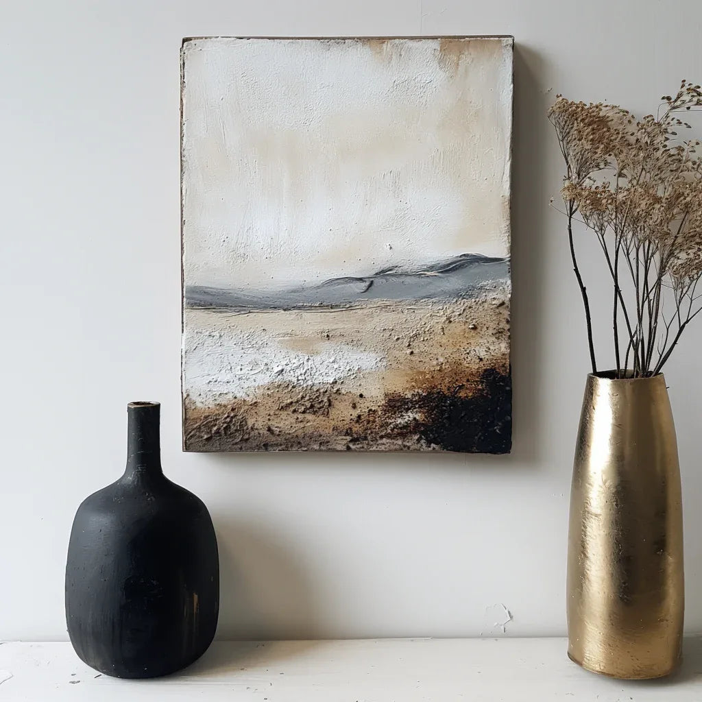 Abstract Landscape in Earthy Tones 1 — Front View | Abstract Oil Painting for Home Decor