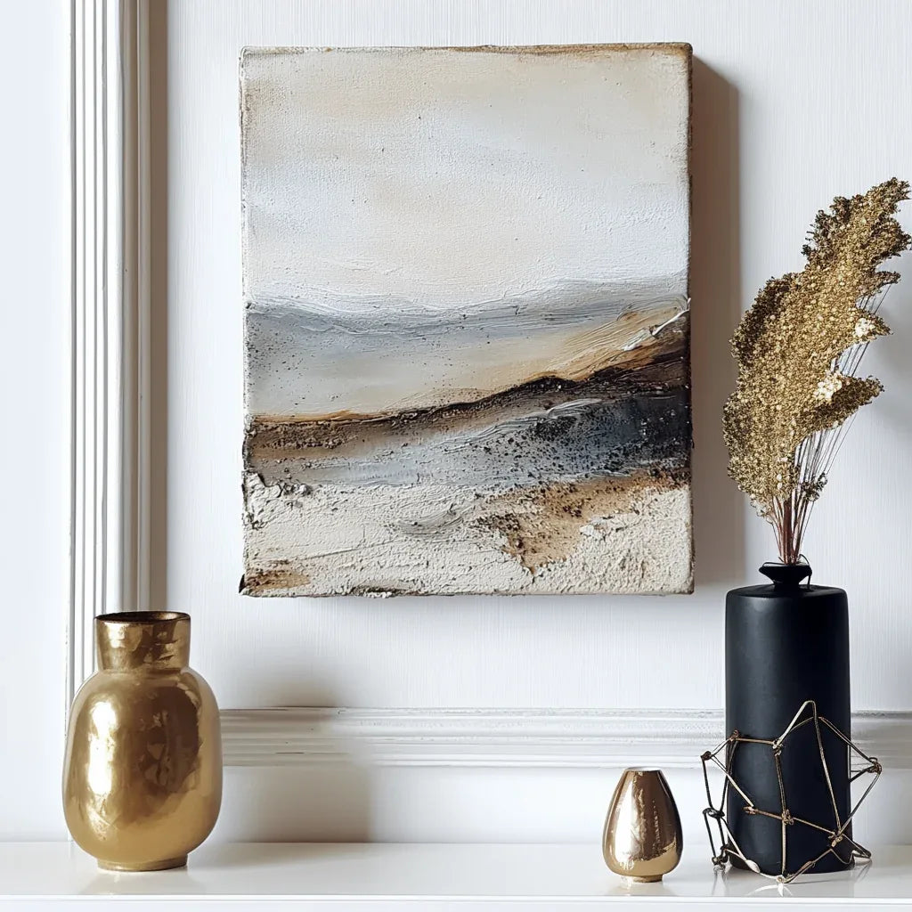 Abstract Landscape in Earthy Tones 2 — Front View | Abstract Oil Painting for Home Decor