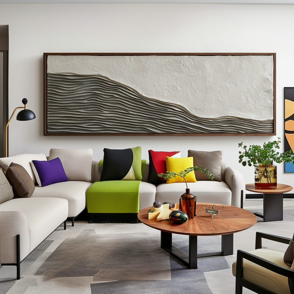 Abstract  TIME A | Abstract Canvas Wall Art | QSQart — Front View | Abstract Oil Painting for Home Decor