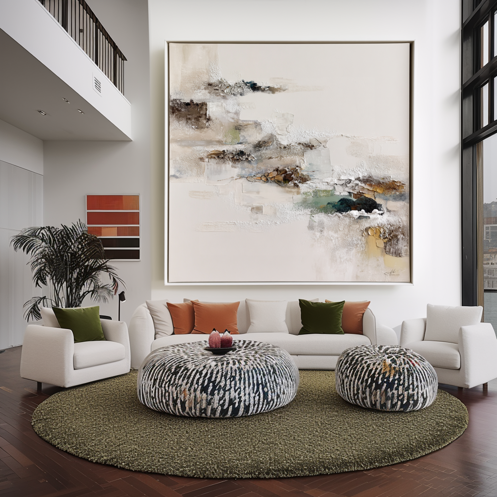 Abstract Distant Light | Abstract Canvas Wall Art | QSQart — Front View | Abstract Oil Painting for Home Decor