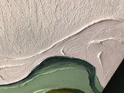 Earth's Veins – Modern Sculptural Texture Abstract Painting | Wabi-Sabi Vintage Green Entryway Wall Art #Q 539