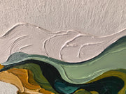 Earth's Veins – Modern Sculptural Texture Abstract Painting | Wabi-Sabi Vintage Green Entryway Wall Art #Q 539