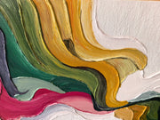 Earth's Veins – Modern Sculptural Texture Abstract Painting | Wabi-Sabi Vintage Green Entryway Wall Art #Q 539