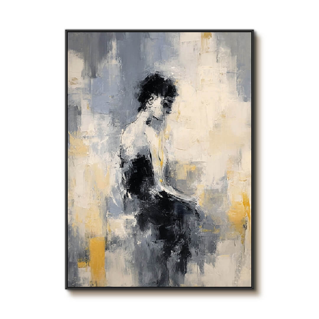 A Pause in Thought — Front View | Abstract Oil Painting for Home Decor