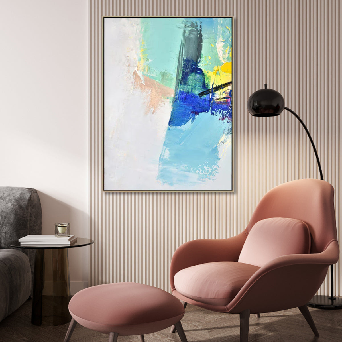 A Place for My Heart | Abstract Canvas Wall Art | QSQart — Front View | Abstract Oil Painting for Home Decor
