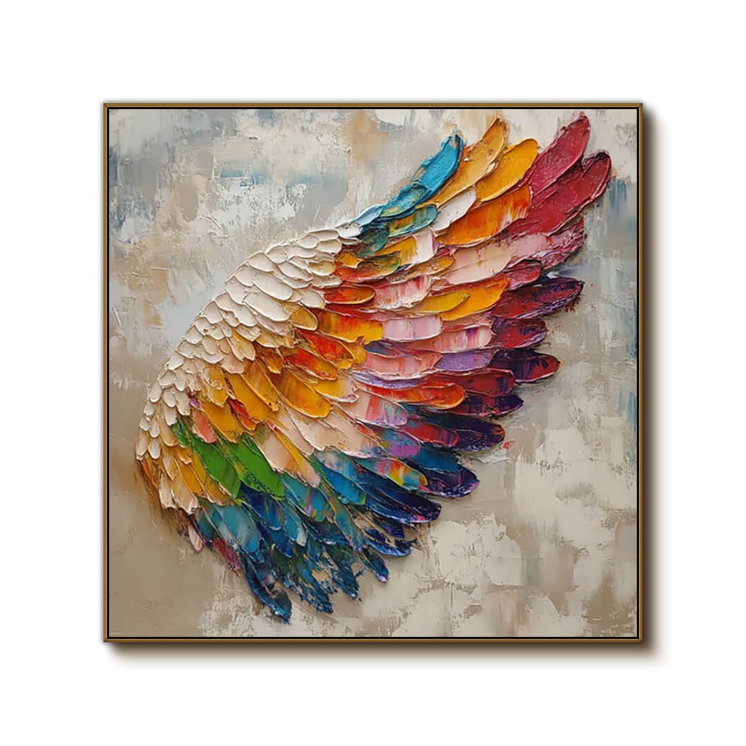 A Wing Unfolding — Front View | Abstract Oil Painting for Home Decor