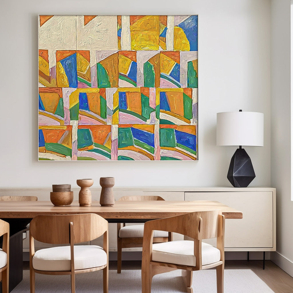 Abstract Canvas Art #AB006 | Abstract Canvas Wall Art | QSQart — Front View | Abstract Oil Painting for Home Decor