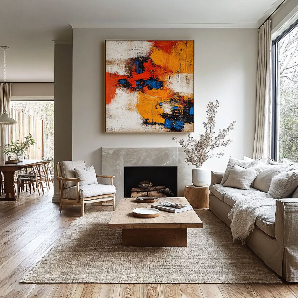 Abstract Art "Chaleur du Souvenir" — Front View | Abstract Oil Painting for Home Decor