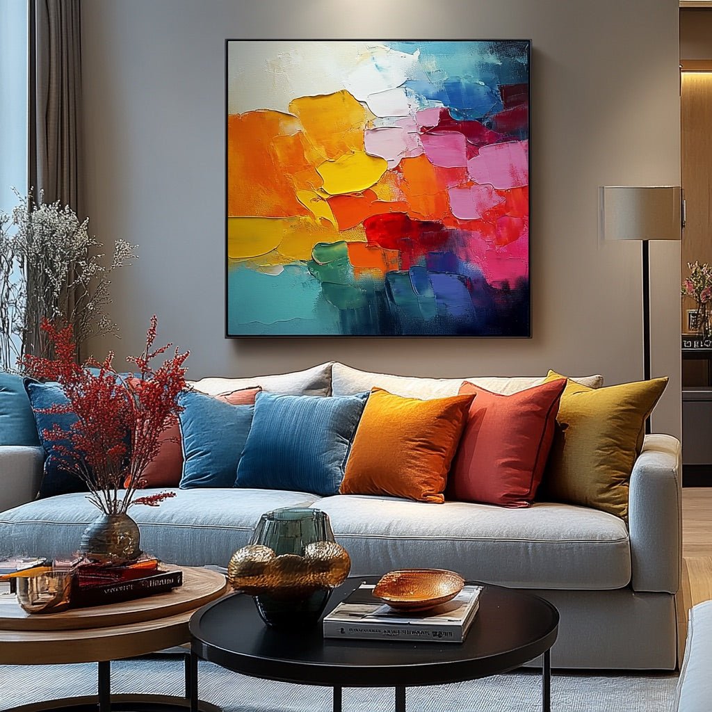 Abstract Art "Reflet Intérieur" — Front View | Abstract Oil Painting for Home Decor