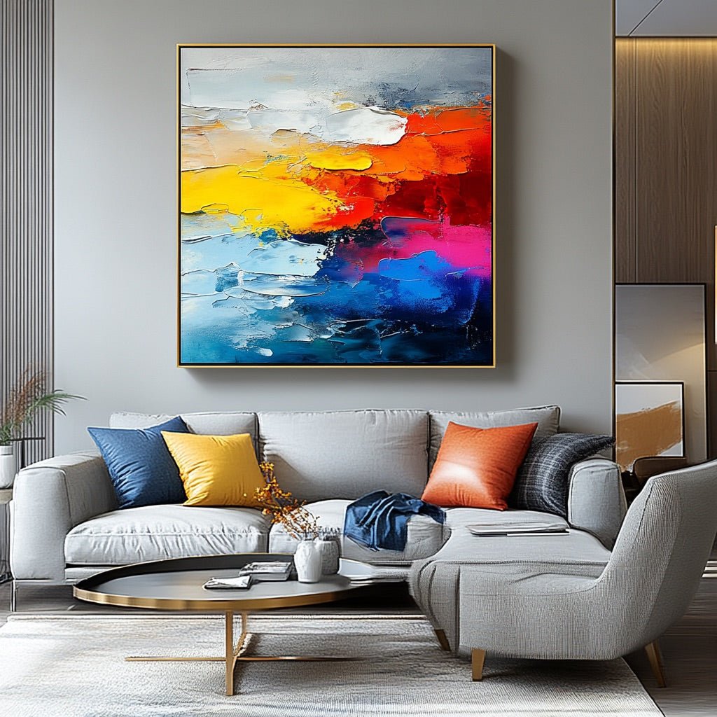 Abstract Art "Souffle d'Espoir" — Front View | Abstract Oil Painting for Home Decor