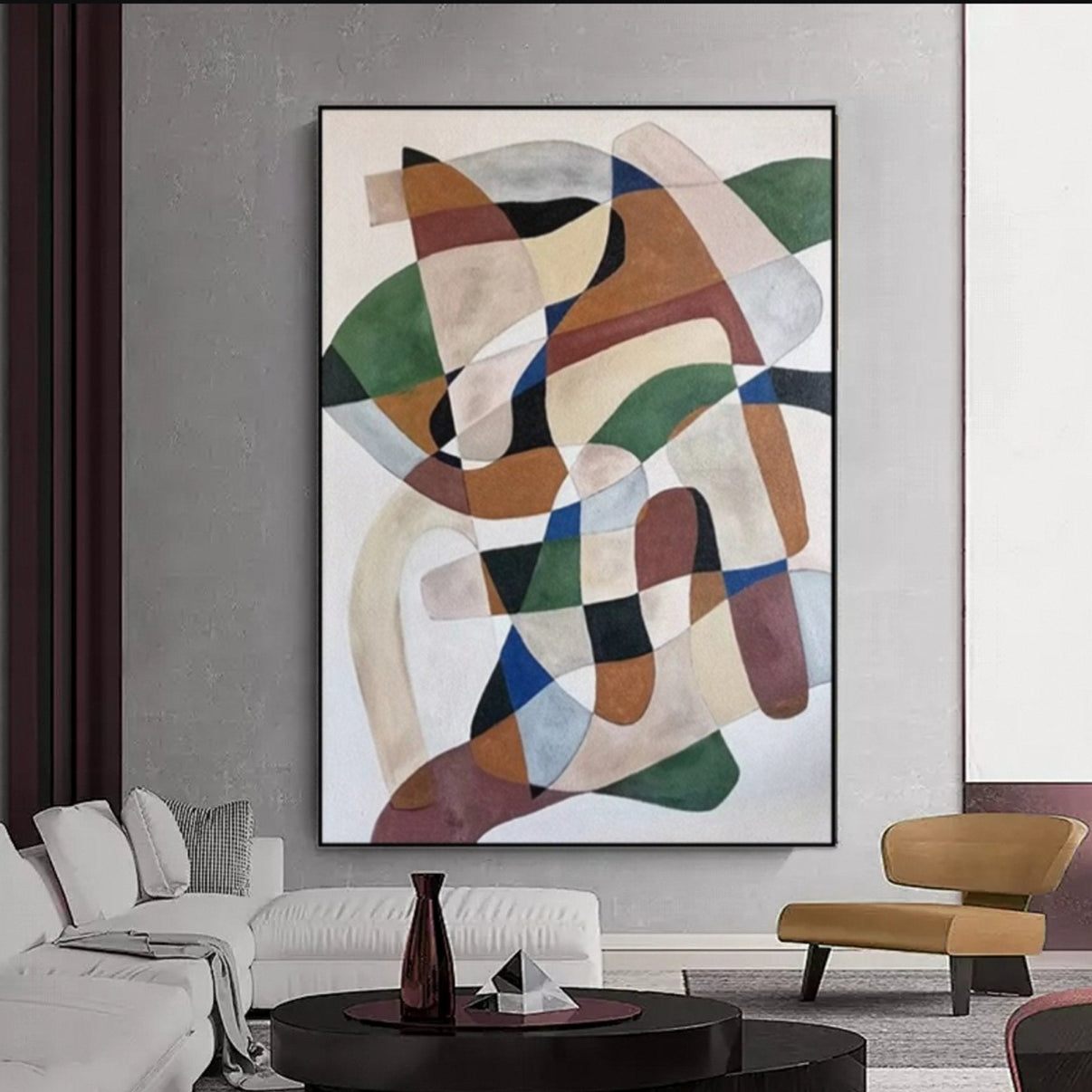 Abstract Colorful Painting "Joy" — Front View | Abstract Oil Painting for Home Decor