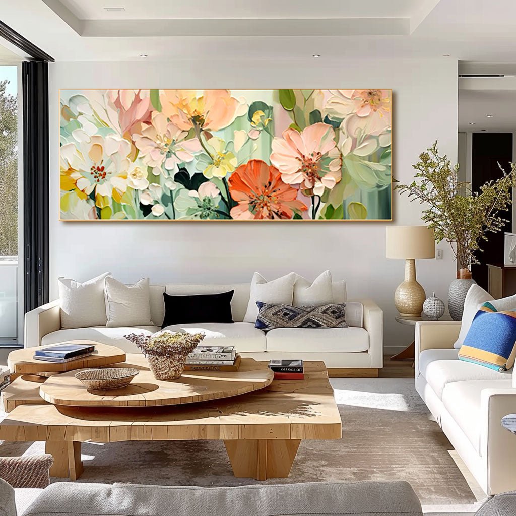 Abstract Colorful Painting "Petals of Infinity" — Front View | Abstract Oil Painting for Home Decor