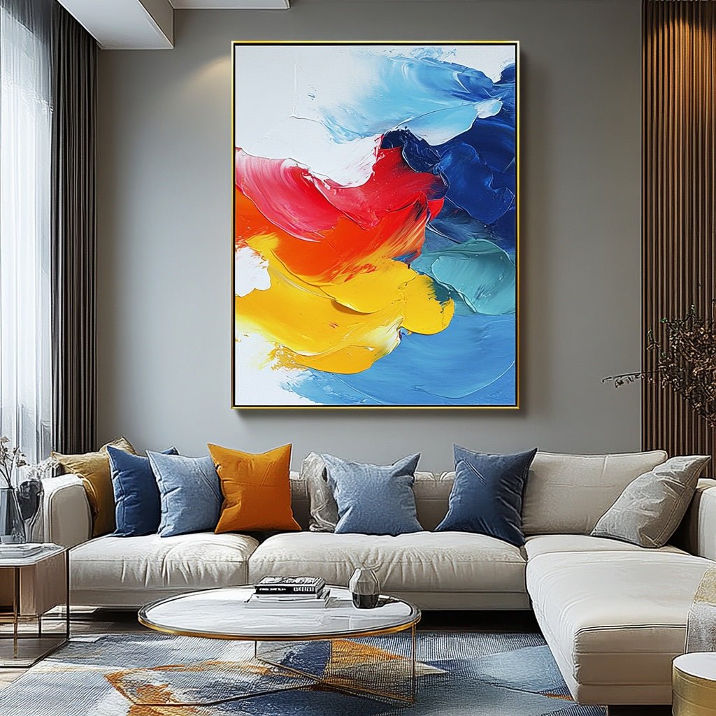 Abstract  Painting "Danse du Temps" — Front View | Abstract Oil Painting for Home Decor