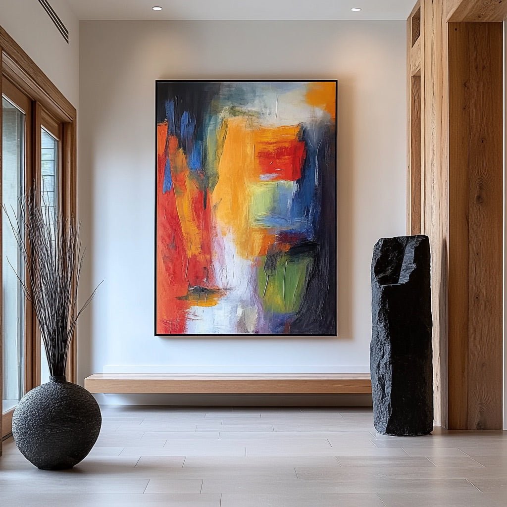 Abstract  Painting "Éclat du Silence" — Front View | Abstract Oil Painting for Home Decor