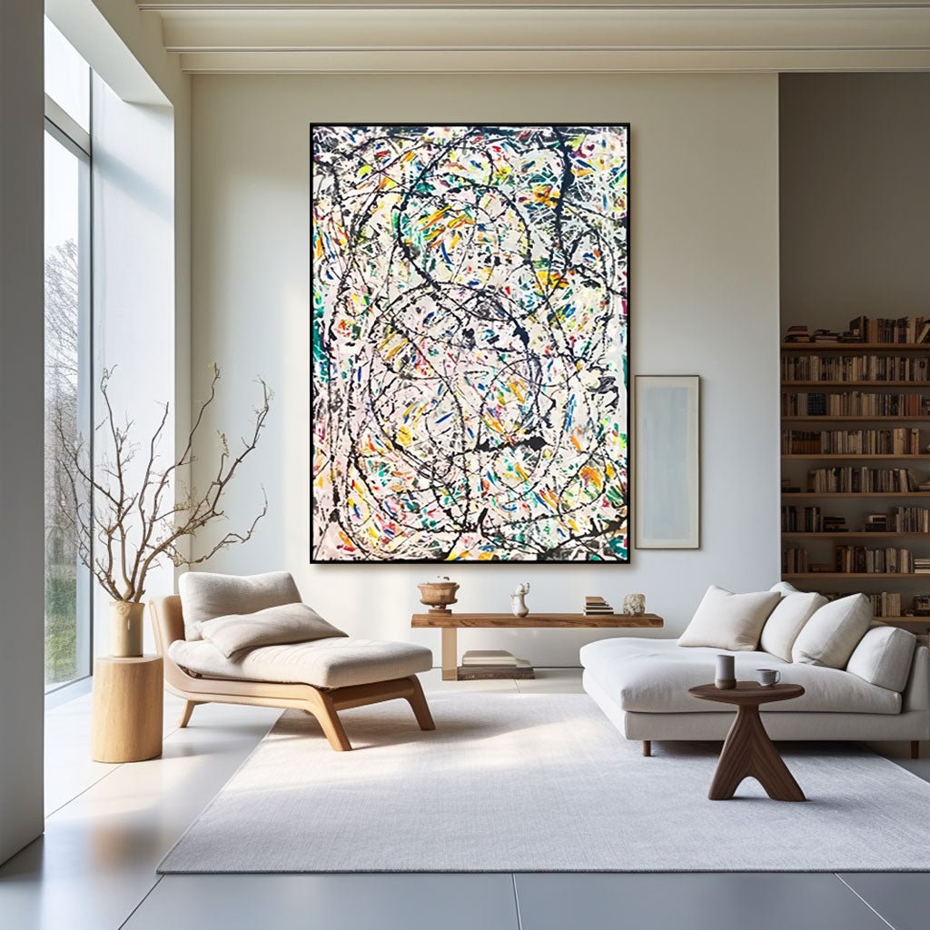 Abstract  Painting "Ethereal Web" — Front View | Abstract Oil Painting for Home Decor