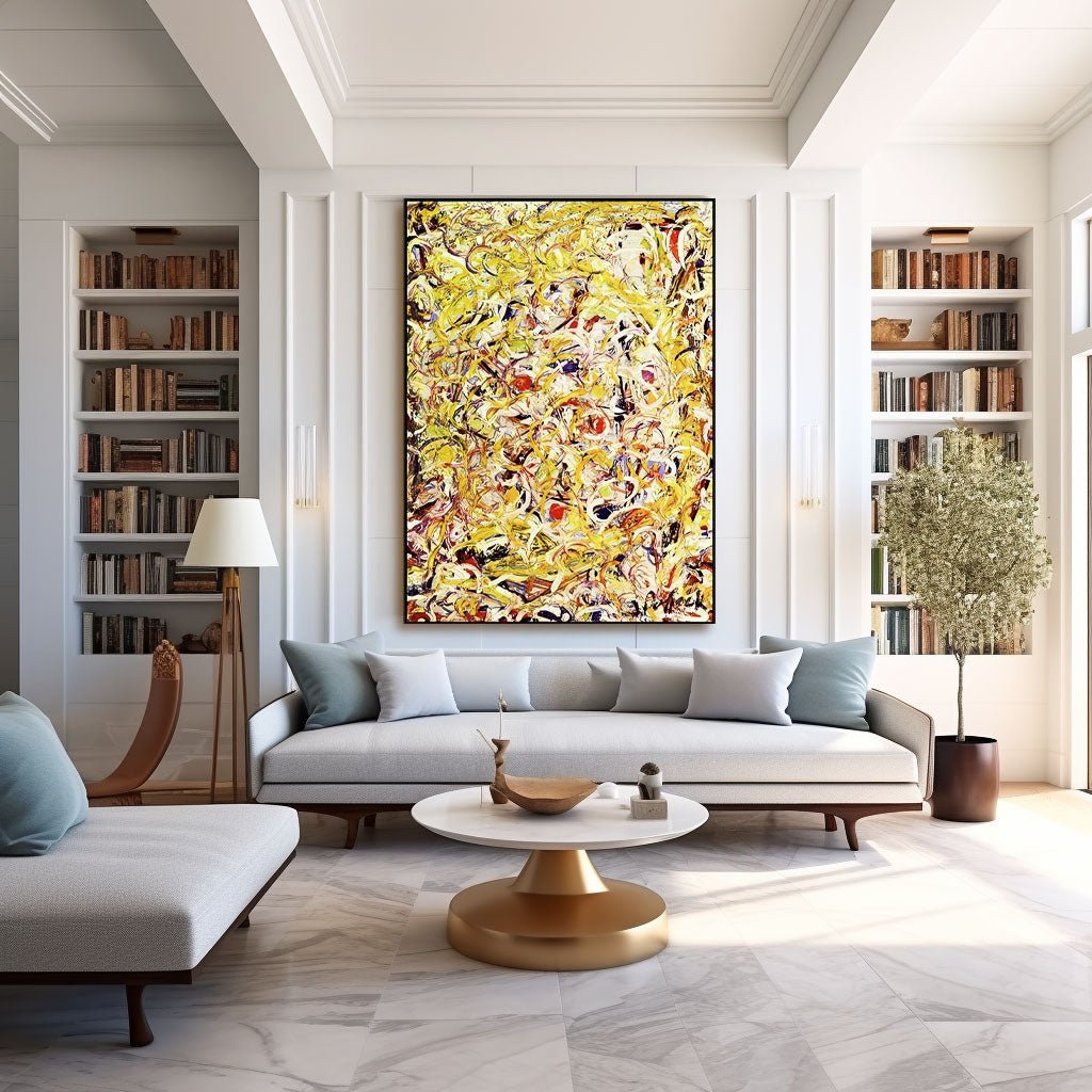 Abstract  Painting "Fractured Light" — Front View | Abstract Oil Painting for Home Decor